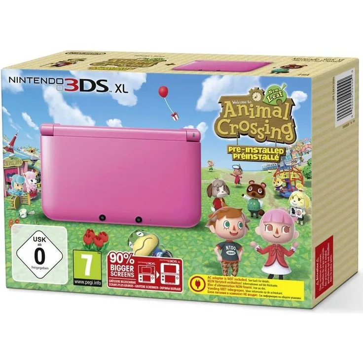Nintendo 3DS XL Pink 256MB & 4GB Speicherkarte Bundle inkl. Animal Crossing: New Leaf
