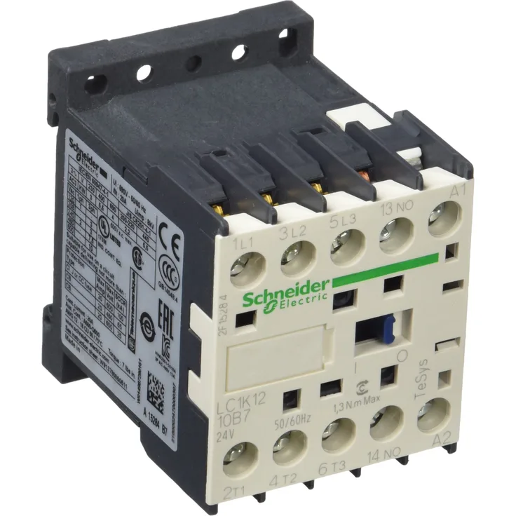 Schneider LC1K1210B7 Leistungsschütz, 3p+1S, 5,5kW-400V-AC3, 12A, Spule 24V 50-60Hz