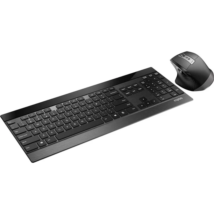 Rapoo 9900M - Tastatur-und-Maus-Set - kabellos - 2.4 GHz, Bluetooth 4.0, Bluetooth 3.0 - Deutsch QWERTZ - Schwarz (19347) – Bild 5