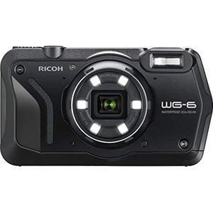 Bild für RICOH WG-6 Schwarz wasserdichte Kamera Hochauflösende Bilder mit 20 MP 3-Zoll-LCD Wasserdicht bis 20 m Stoßfest bis Fallhöhe von 2,1 m Unterwassermodus Ring mit 6-LEDs für Makroaufnahmen