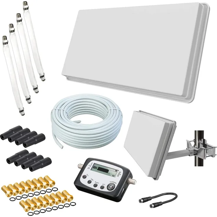 Selfsat Flachantenne HD Sat Anlage Kabel Fensterhalterung Sat-Finder