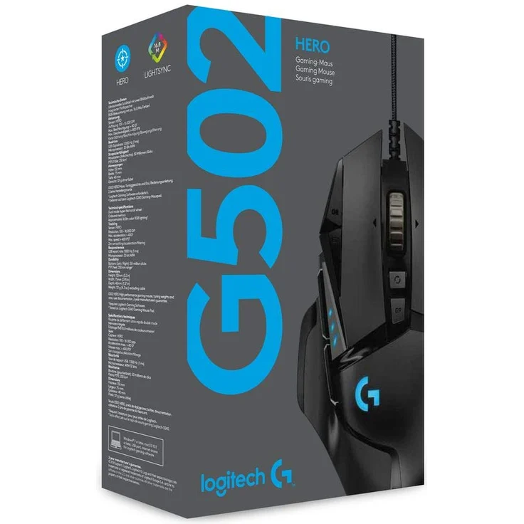 Logitech G502 HERO High-Performance Gaming Maus, HERO 16000 DPI Optischer Sensor, RGB-Beleuchtung, Gewichtstuning, 11 Programmierbare Tasten, Benutzerdefinierte Spielprofile, PC-Mac - EU-Verpackung – Bild 6