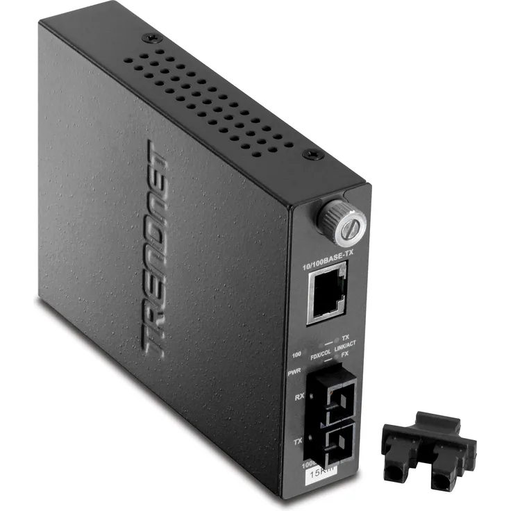 TRENDnet 100Base-TX zu 100Base-FX Einzelmodus-SC-Glasfaserkonverter (15km - 9.3 Meilen), TFC-110S15