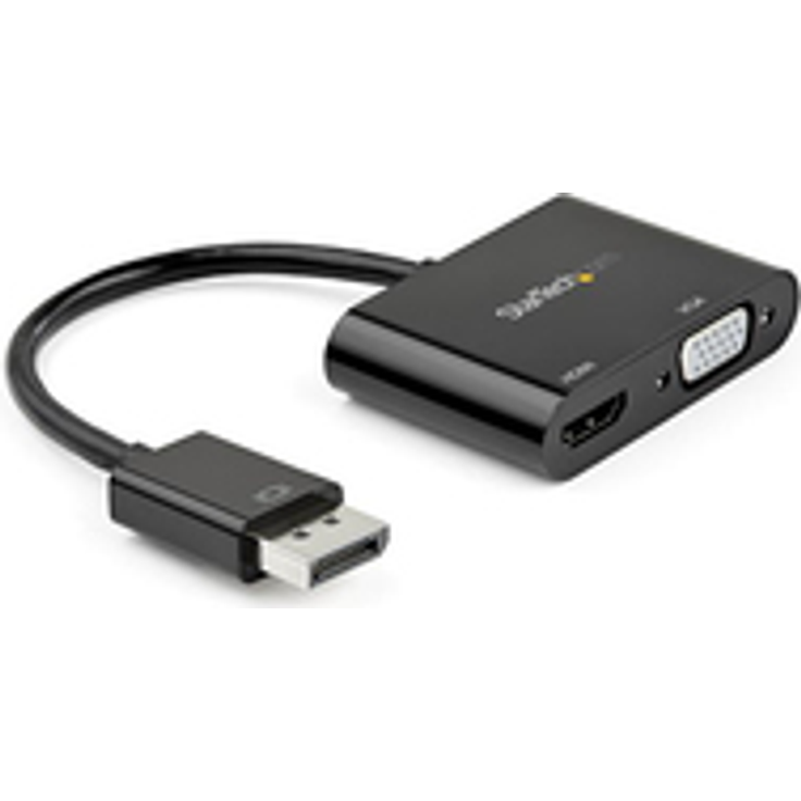 StarTech.com DisplayPort to HDMI VGA Adapter - 4K 60Hz - Mac & Windows - Videoanschluß - DisplayPort / HDMI / VGA - DisplayPort (M) bis HD-15 (VGA), HDMI (W) - 23.2 cm - Schwarz - 4K Unterstützung