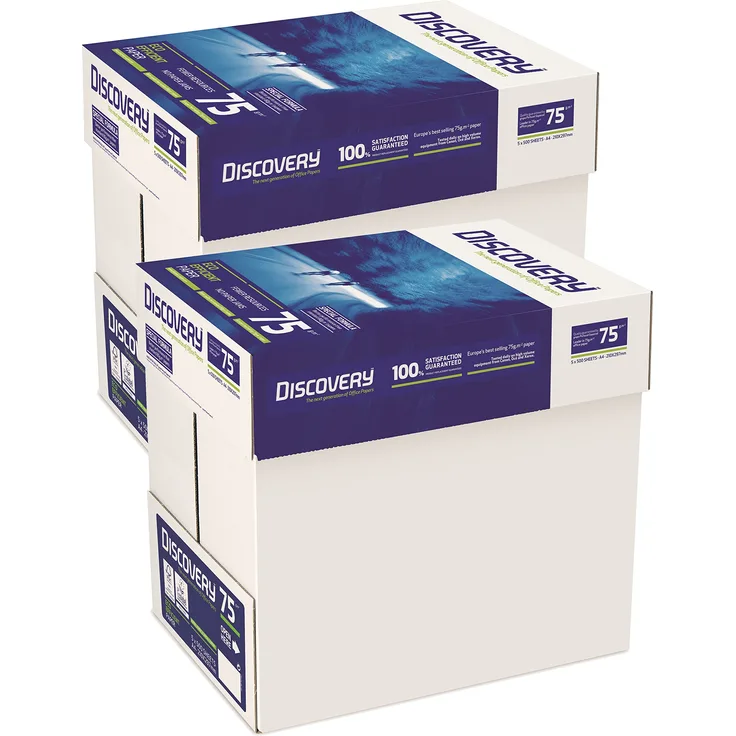 Discovery 70-g-m²-Papier in A4-Format 75 g-m² 10 x Reams (5,000 Sheets) - 2 x Boxes