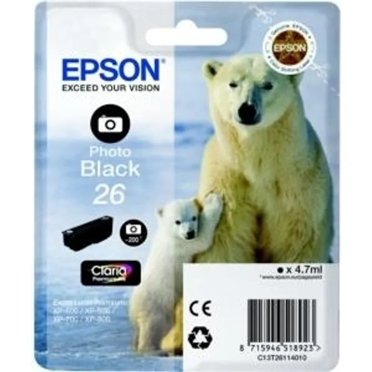 Epson C13T26114022 Foto Black Original Tintenpatronen Pack of 1