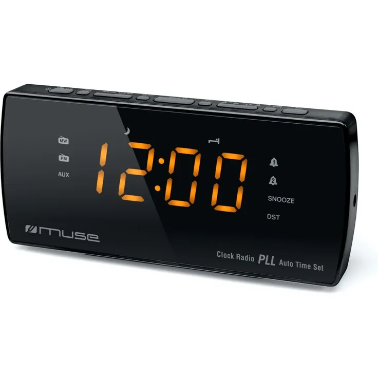 Muse M-185 CR Radiowecker (MW-FM PLL-Tuner, 2 Weckzeiten, 3,1 cm (1,2 Zoll) LED-Display) schwarz