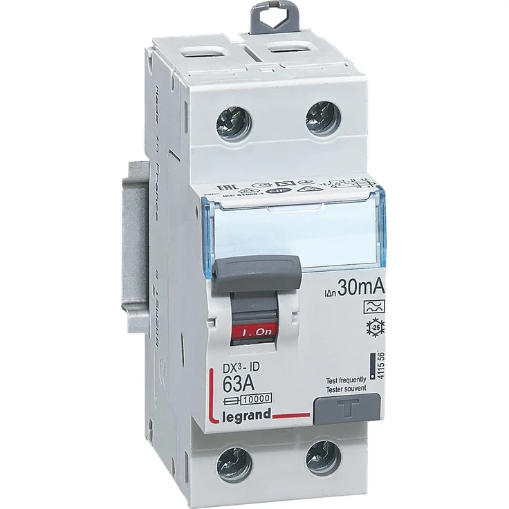 Legrand leg411556 Differentialschalter dx-id Schrauben/Schrauben 2P 230 V 63 A Typ A 30 mA Ausgangspunkt unten 2 m