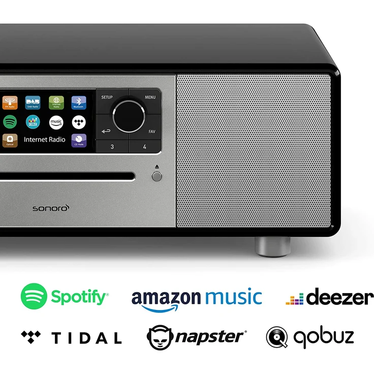sonoro Prestige CD-Radio mit Bluetooth, WLAN, Wecker, LCD-Display, schwarz – Bild 2