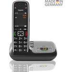 Gigaset E720A elegantes Seniorentelefon mit Anrufbeantworter und praktischen Bedienungshilfen (DECT Telefon mit Rufnummeransage, Bluetooth, SOS Funktion, einfacher Bedienung), Analog-Telefon, schwarz