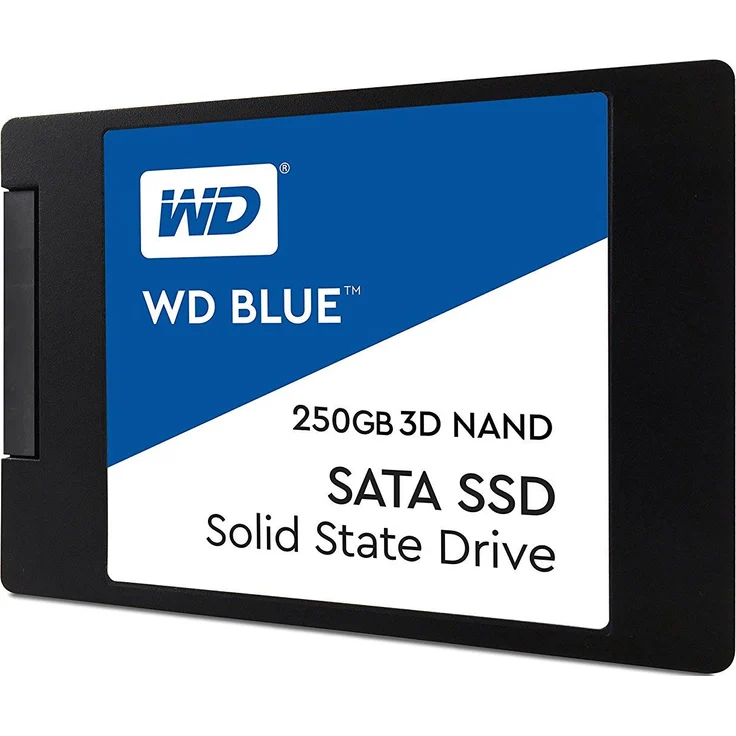 WD Blue 3D NAND SATA SSD WDS250G2B0A - Solid-State-Disk - 250 GB - intern - 2.5 Zoll (6.4 cm) - SATA 6Gb/s (WDS250G2B0A) – Bild 1