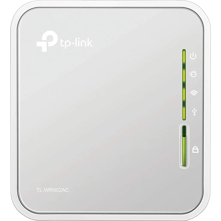 TP-Link TL-WR902AC AC750 WLAN Nano Router (433Mbit-s (5GHz) +300Mbit-s (2,4GHz) (tragbar, Accesspoint, TV Adapter, Repeater, Router, Client, Print, Media, FTP Server), weiß- grau – Bild 1