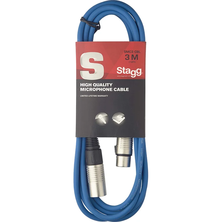 Stagg 3 m hochwertigen XLR-auf XLR-Stecker Mikrofon Kabel blau – Bild 1