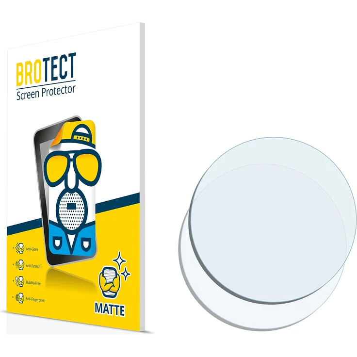 2x BROTECT Displayschutzfolie für Armbanduhren (kreisrund, Durchmesser: 20mm) Schutzfolie - Entspiegelt, Anti-Fingerprint