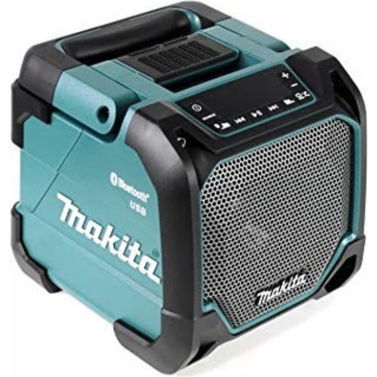 Makita DMR202 Bluetooth-Lautsprecher mit MP3-Player, Subwoofer, USB-Player, Display, wasserdicht, blau – Bild 5