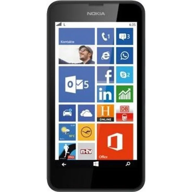 Nokia Lumia 635 Smartphone 11,43cm Pixel (4,5 Zoll) IPS-Display, 8GB interner Speicher, 0,51GB RAM, Windows, Schwarz
