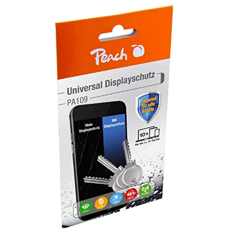Peach Universal flüssige Displaybeschichtung | geprüft | 1 Set für bis zu 10 Geräte | für alle Smartphones, Tablets und Smartwatches | strahlenabweisend, Schutz vor Kratzer und vieles mehr