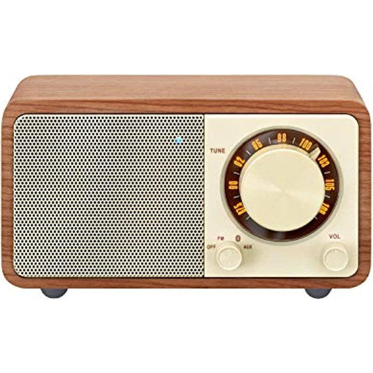 Sangean WR-7 tragbares Desktop-Radio (FM-RDS-Tuner, Bluetooth, AUX-In, integrierter Lautsprecher, Akkubetrieben(aufladbar)) , Walnuss – Bild 1