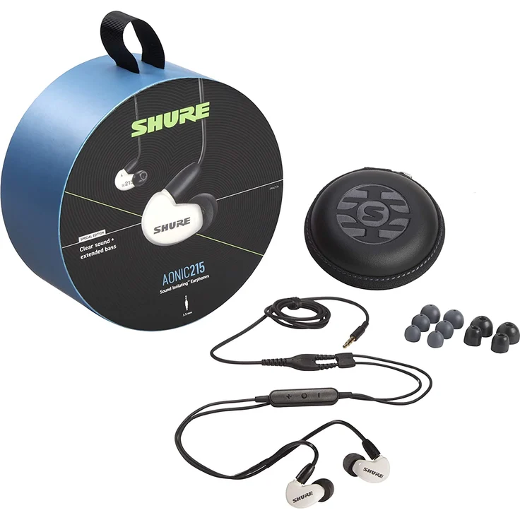 Shure AONIC 215 In-Ear Kopfhörer mit Mikrofon, geeignet für Sport, weiß – Bild 3