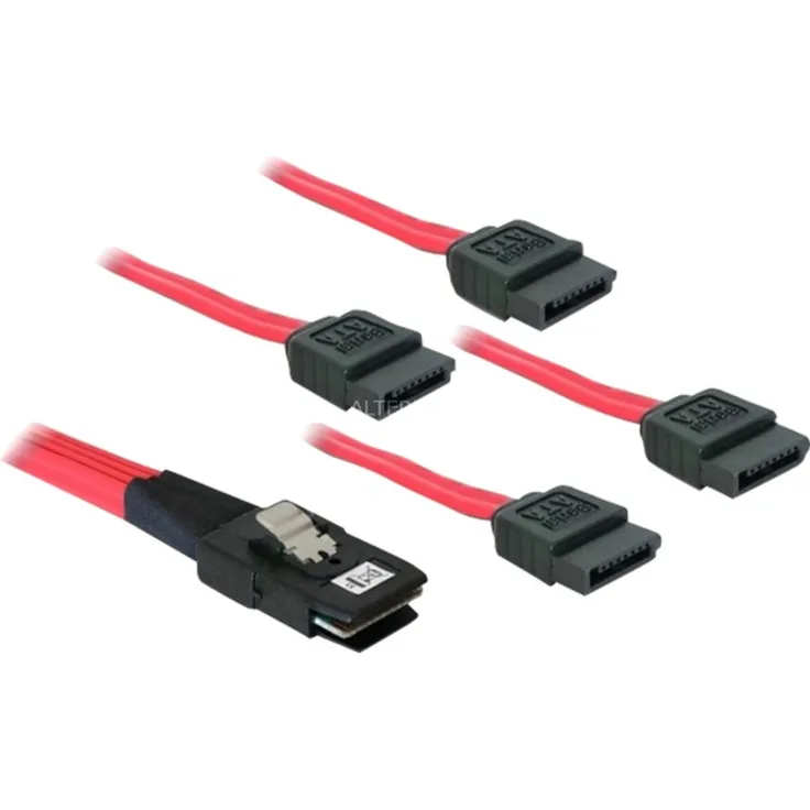 DeLock - Serial ATA / SAS-Kabel - 36 pin 4i Mini MultiLane (M) - Serial ATA, 7-polig (M) - 1 m (83074)