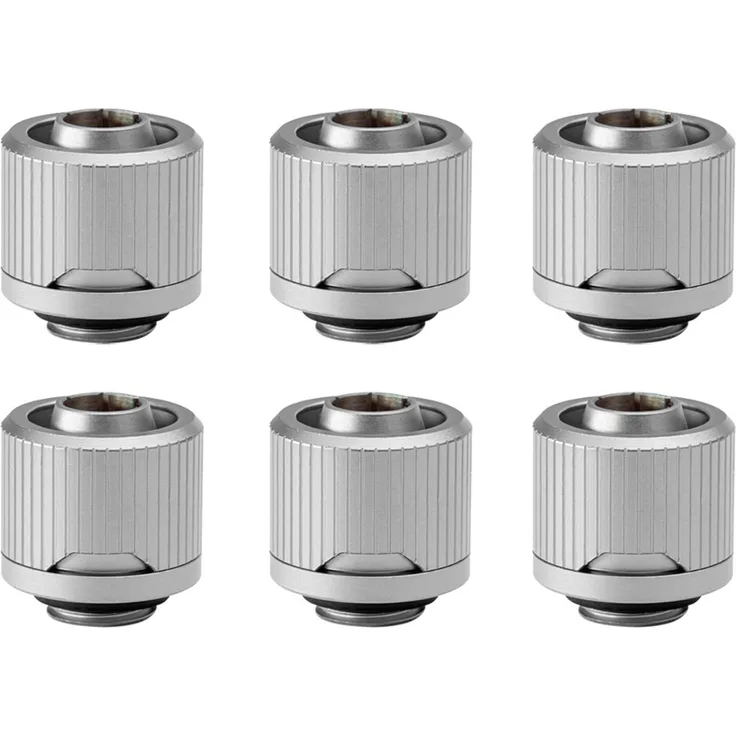 EKWB EK-Quantum Torque 6-Pack STC 10-16 - Satin Titanium Verbindung, silber, 6er