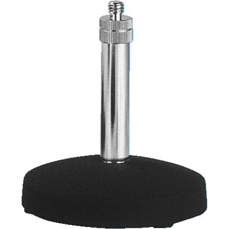 MONACOR MS-1 Mikrofon-Tischstativ, Chrom-Schwarz, 16 mm, 9 mm 
