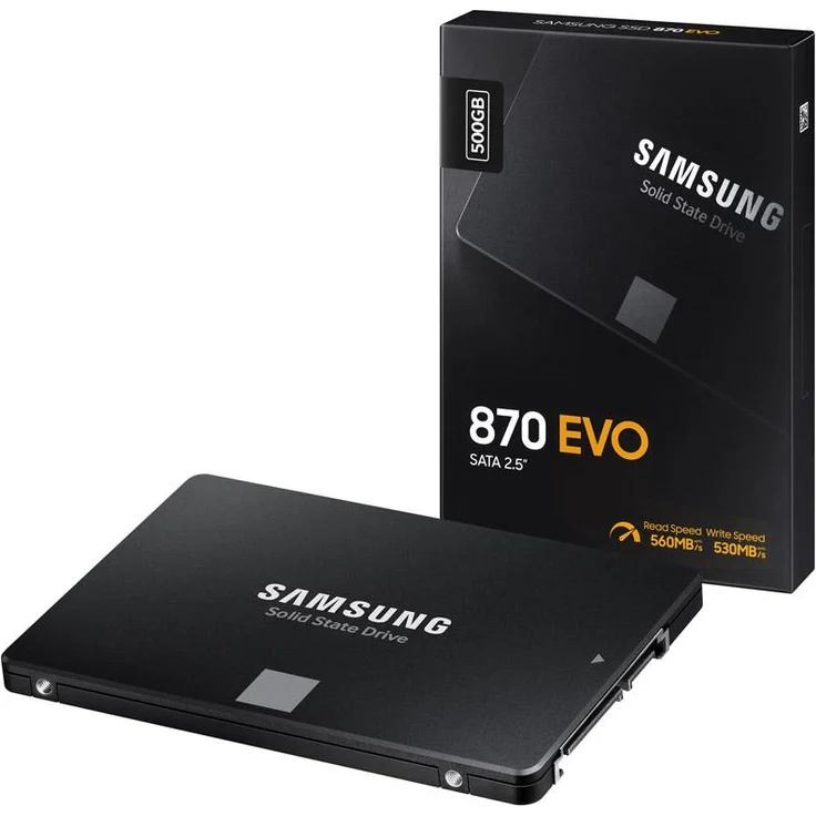 Samsung 870 EVO MZ-77E500B - Solid-State-Disk - verschlüsselt - 500 GB - intern - 2.5 Zoll (6.4 cm) - SATA 6Gb/s - Puffer: 512 MB - 256-Bit-AES - TCG Opal Encryption (MZ-77E500B/EU) – Bild 2
