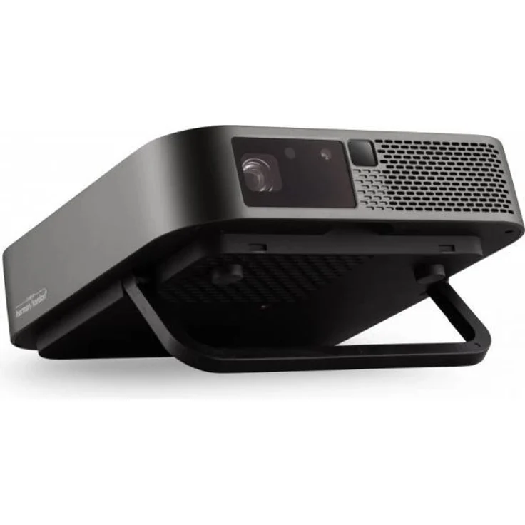 Viewsonic M2E Mini-Beamer, LCD, Full HD (1920 x 1080), Kontrast 300000:1, 1000 ANSI-Lumen, Bildverhältnis 16:9, Bluetooth, WLAN, silber/schwarz – Bild 3