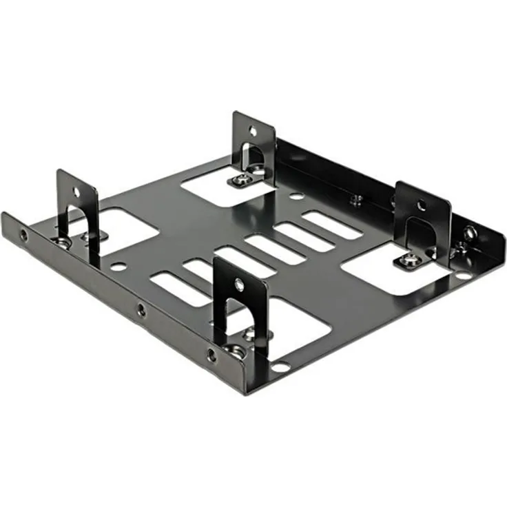 DELOCK Einbaurahmen 8,89 cm 101.6mm ― 146mm > 2X 6,35cm,70mm ― 100mm HDD schwarz, 3.5Zoll > 2X 2.5Zoll