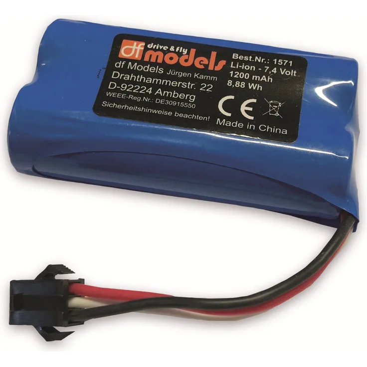 DF-MODELS Li-Ion Akku für ''TurbineX'', 7,4 V, 1200 mAh, 8,88 Wh