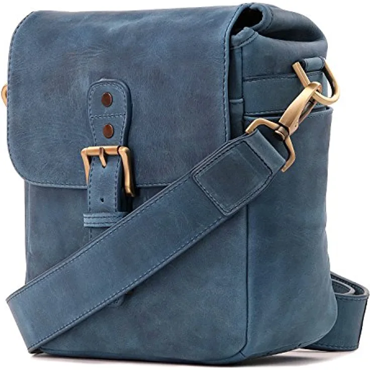 MegaGear MG1330 Torres Mini Kameratasche - Kuriertasche aus echtem Leder für Spiegellose, Sofortbild- und DSLR Kameras