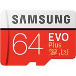Samsung MB-MC64GA-EU EVO Plus 64 GB microSDXC UHS-I U3 Speicherkarte inkl. SD-Adapter Rot-Weiß