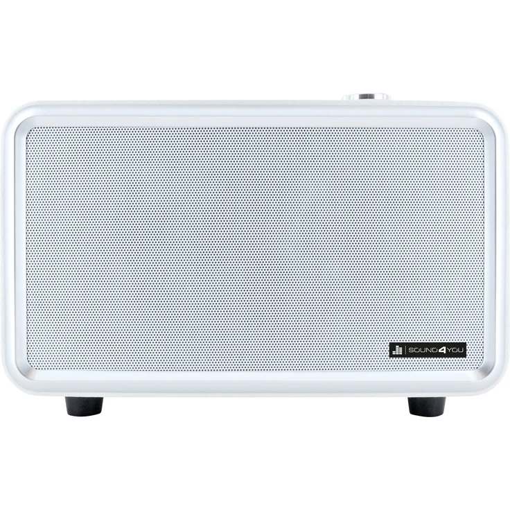 Schwaiger Bluetooth Lautsprecher Retro Design Stereo Speaker TWS Lederoptik weiß – Bild 5