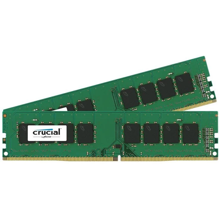 Crucial CT2K16G4DFD824A 32GB Kit (16GB x2) Speicher (DDR4, 2400 MT-s, PC4-19200, Dual Rank x 8, DIMM, 288-Pin) – Bild 1
