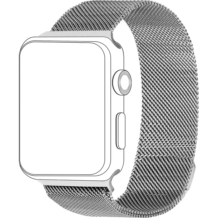 Topp - Armband Apple Watch 42/44 mm, Mesh, silver