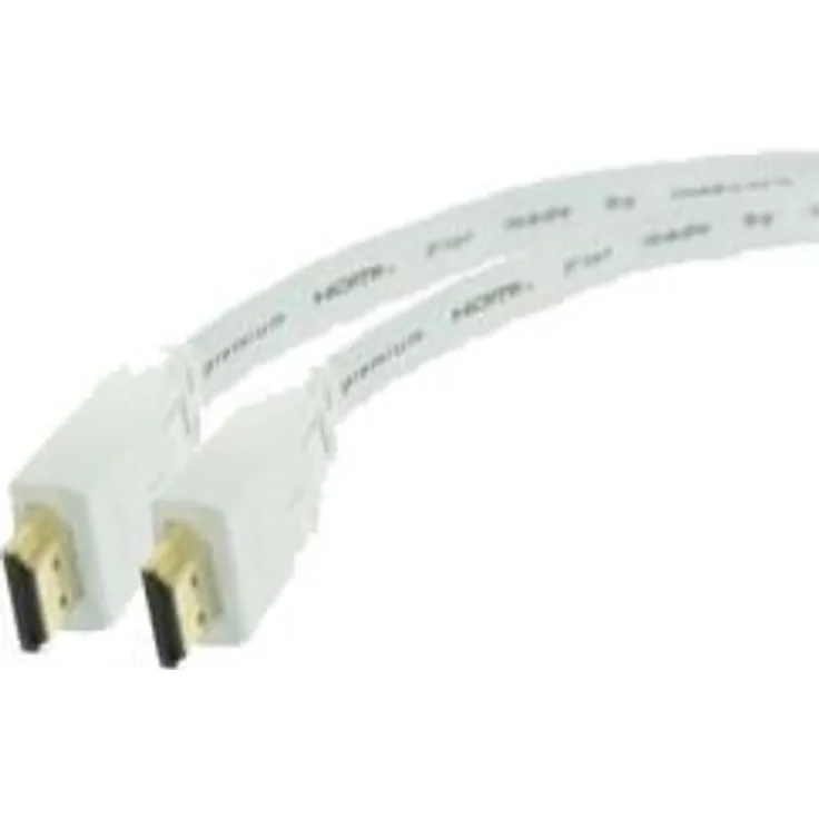 In-akustik Premium HDMI Kabel Flach 0,75 m weiß
