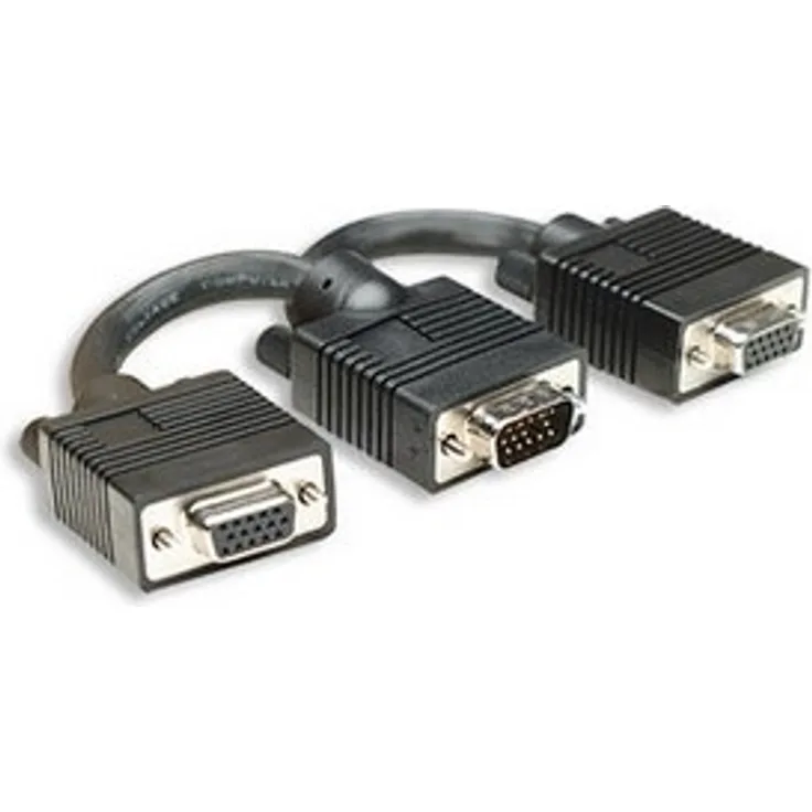 Manhattan SVGA Y Cable - VGA-Splitter - HD-15 (M) - HD-15 (W) - 2cm - geformt - Schwarz (304559)
