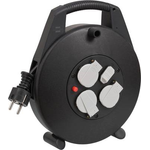 Brennenstuhl Vario Line Kabelbox 3-fach mit USB - Mini-Kabeltrommel für den Innenbereich (Indoor-Kabeltrommel mit USB-Ladefunktion und 10m Kabel, Made in Germany) schwarz