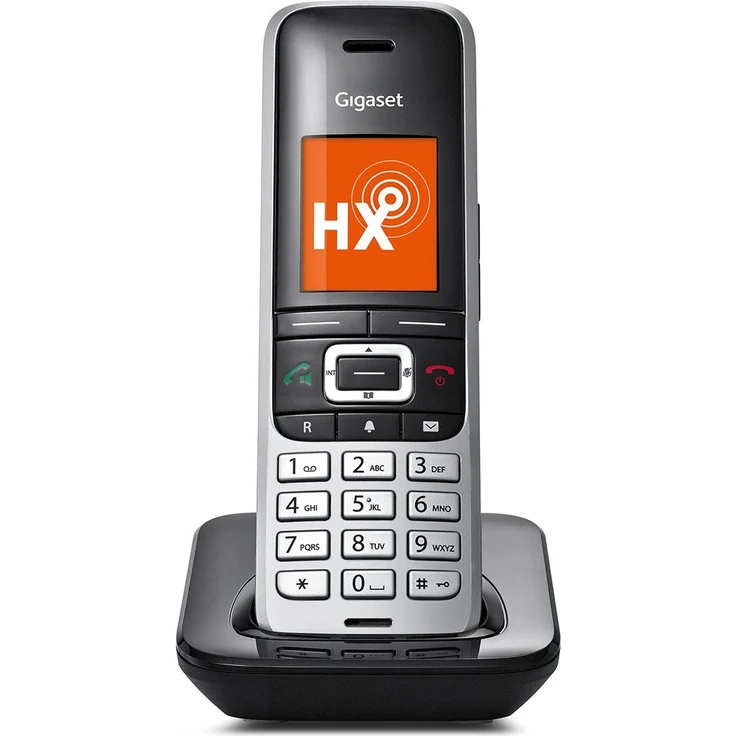 Gigaset S850HX Schnurloses DECT-Telefon zum Anschluss an vorhandene DECT-Basis, Mobilteil mit Ladeschale, Headsetanschluss, Freisprechfunktion, platin-schwarz – Bild 1