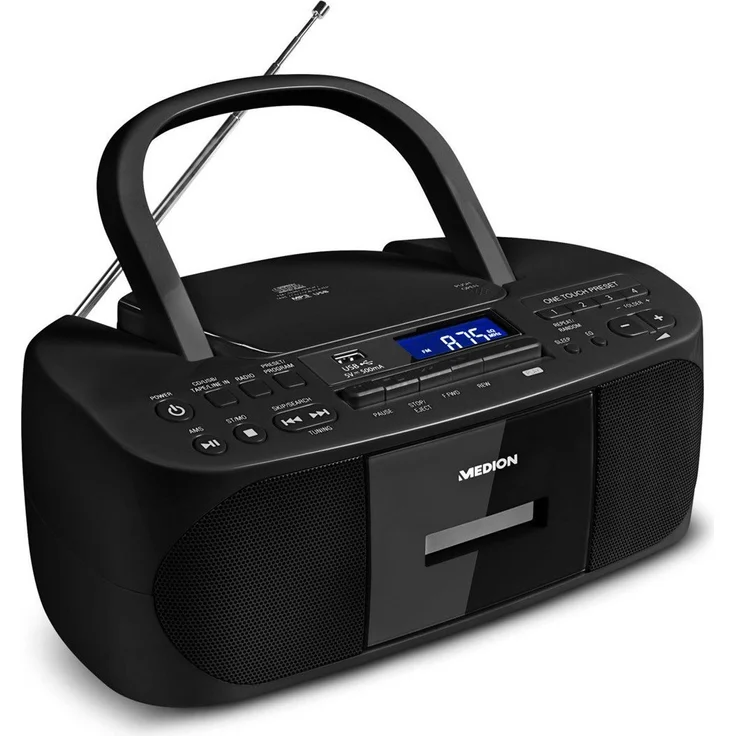 MEDION LIFE E64070 Stereo Sound System Boombox tragbar CD MP3 Player USB schwarz – Bild 2