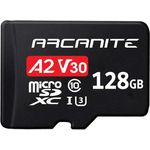 ARCANITE 128 GB microSDXC-Speicherkarte mit Adapter, A2, UHS-I U3, V30, 4K, C10, microSD, Lesegeschwindigkeiten von bis zu 95 MB-s.