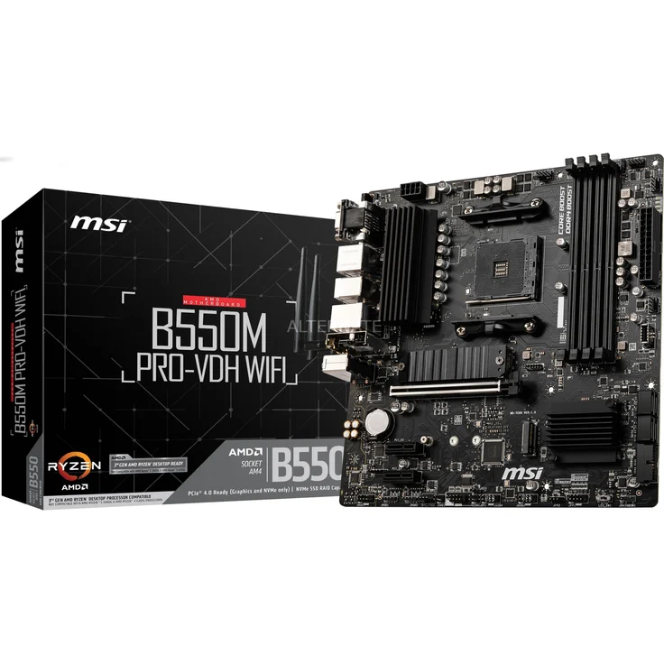 MSI B550M PRO-VDH WIFI - micro ATX, AMD B550, Sockel AM4, Dual-channel DDR4-SDRAM (7C95-001R) – Bild 1