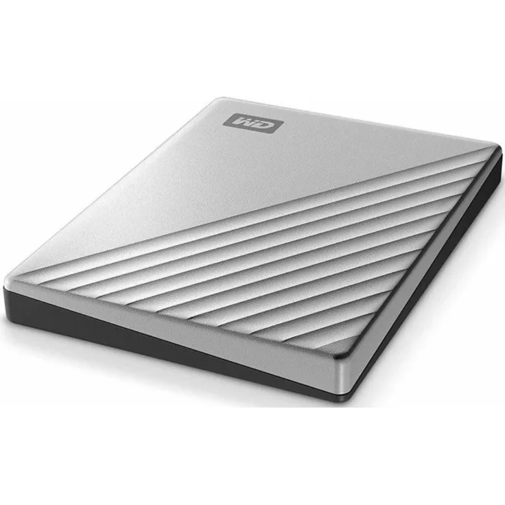 WD My Passport Ultra WDBC3C0020BSL - Festplatte - verschlüsselt - 2 TB - extern (tragbar) - USB 3.0 (USB-C Steckverbinder) - 256-Bit-AES - Silber (WDBC3C0020BSL-WESN)