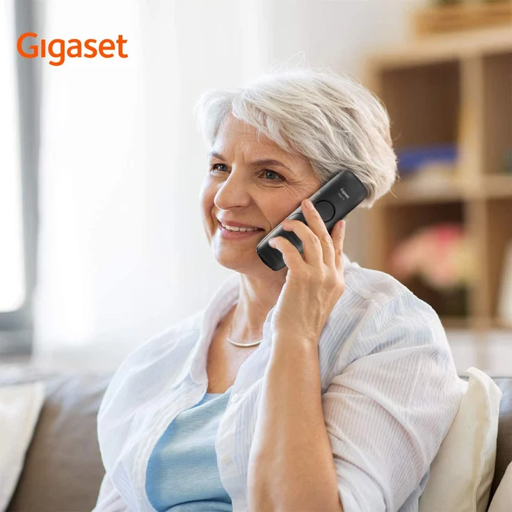 Gigaset E290 - Schnurloses Senioren-Telefon ohne Anrufbeantworter mit großen Tasten - großes Display, Zielwahltasten für wichtige Nummern, Verstärker-Funktion für extra lautes Hören, Analog-Telefon, schwarz – Bild 6