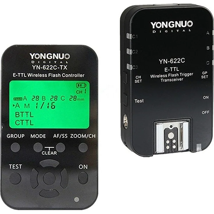 Yongnuo YN622 °C TX – Kit Kit Transceiver Yongnuo YN und Sender TX yn-622tx für Canon (FEC, Sie sie herunter geladen, LCD, 100 m, schwarz