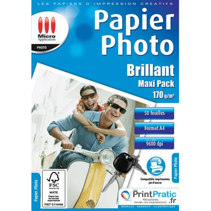 Micro Application 5241 A4 Matt Weiß - Fotopapier (Matte, 170 g/m², Weiß, A4, 50 Blätter, 210 x 297 mm)