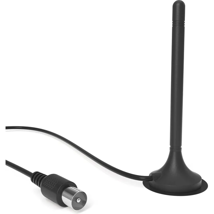 KabelDirekt - DVB-T2 HD-DVB-T Antenne - (geeignet für hohen digitalen Empfang mit stabilem Magnetfuß und 3m Kabel für alle DVB-T2-DVB-T Empfangsgeräte ? Schmale Ausführung)