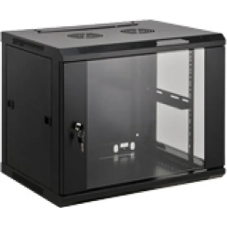 INTELLINET 48,3cm Wandverteiler 12HE 450mm tief BxHxT 635 x 570 x 450 19Zoll vollstaendig montiert schwarz (711906)