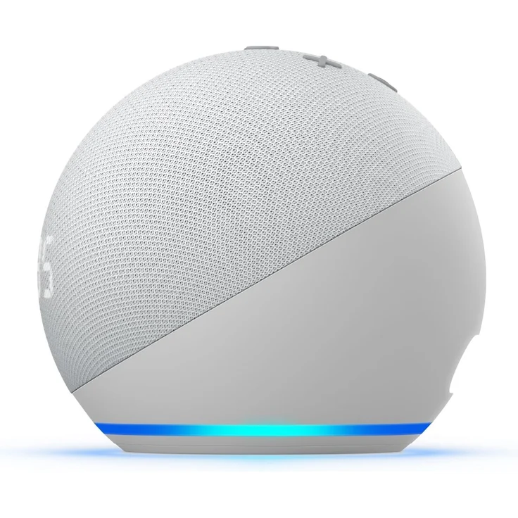 Amazon Echo Dot mit Uhr (4. Generation) Smart Clock für den Nachttisch, mit Alexa, Weiß – Bild 4
