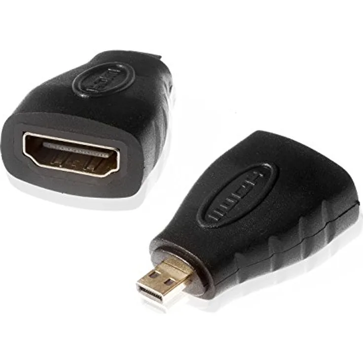 Poppstar HDMI Adapter, Micro HDMI (D) Stecker auf HDMI (A) Buchse, 4k Ultra HD, Full HD, vergoldete Kontakte